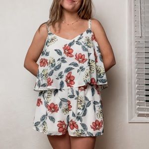 White Floral Romper